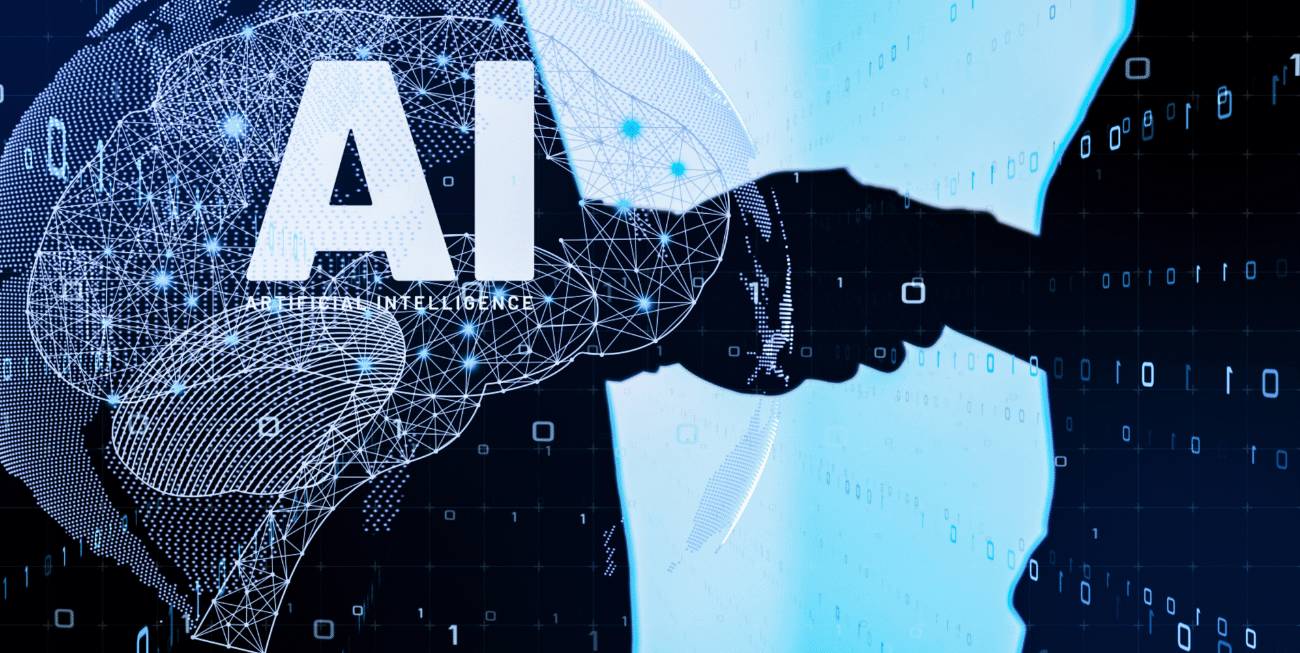 AI and handshake symbolizing the blend of AI and traditional SEO strategies